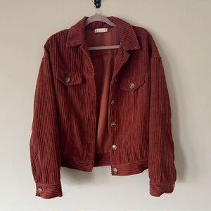 Altar'd State Corduroy Utility Jacket in Rust